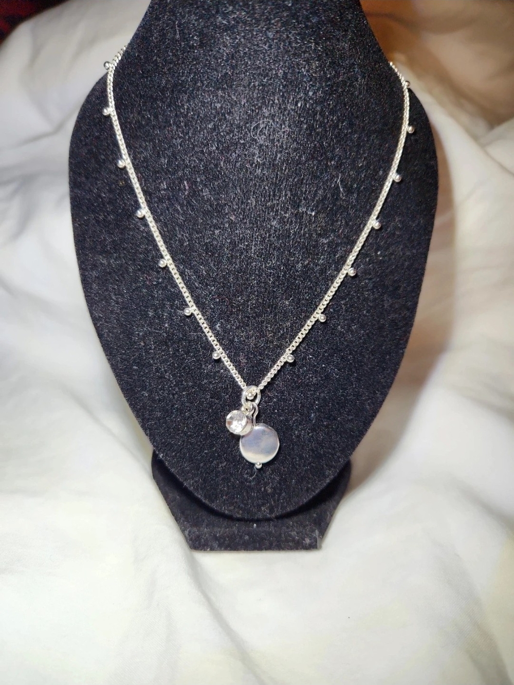 Silver Disc Pendant Necklace - Women Jewelry